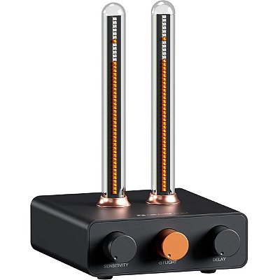 Luz Ritmica Fosi AH-01A VU Meter Visualizador Musical RGB com Microfone e 32 LEDs para Som e Ambiente HiFi