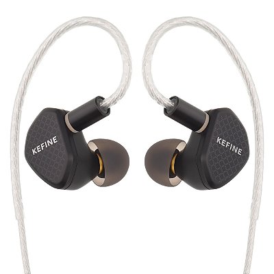 Fone de Ouvido KEFINE Klean Preto IEM 3.5mm Driver Dinâmico 10mm DLC Cabo Destacável 0.78mm 2-Pin