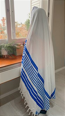 Talit Gadol Jumbo Azul Royal 190cm x 140cm