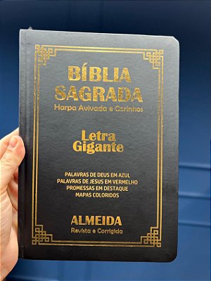 Bíblia Sagrada Letra Gigante Preto Com harpa João Ferreira de Almeida Kings Cross Capa Dura