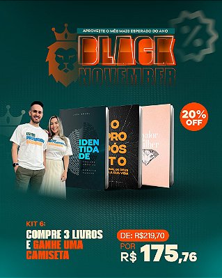 Kit 5 - Compre 3 livros e ganhe uma camiseta
