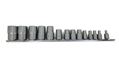 CONJUNTO TRILHO DE SOQUETE ESTRELA 14 PCS 1/4,3/8 E 1/2