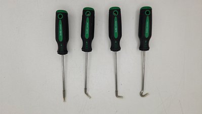 CJ DE CHAVE DE GANCHO DIMINUTO 4PCS EMB. DE CROMO ACETINADO