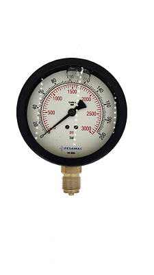 MANOMETRO 4 COM GLICERINA SAIDA RETA 1/2 E BAR 3000 PSI