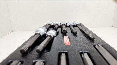 JOGO DE SOQUETE HEXAG., TORX E EXTRA LONGA ENC.1/2" C/ BERCO