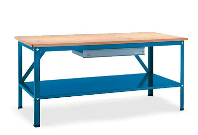 BANCADA INDUSTRIAL CMB 218A COM PRATELEIRA E TAMPO DE PINUS 30 MM