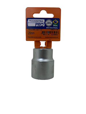 SOQUETE SEXTAVADO O 26MM ENCAIXE 1/2" - TRAMONTINA