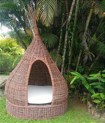 Cama Ninho Gigante Oca de Jardim Cipó Natural