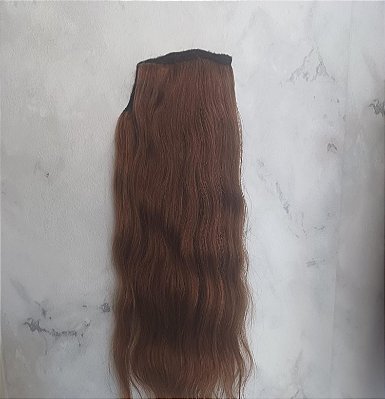RABO DE CAVALO DE CABELO HUMANO ONDULADO CASTANHO MÉDIO 100g  n°91