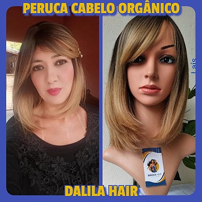 PERUCA LAÍS CABELO ORGÂNICO OMBRE HAIR COM FRANJA