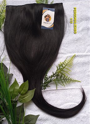 APLIQUE TIC TAC PERSONALIZADO 112 CABELO HUMANO CASTANHO ESCURO 60CM