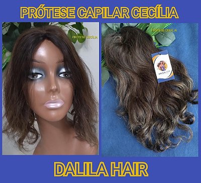 PRÓTESE CAPILAR FEMININA CECÍLIA DE CABELO HUMANO DALILA HAIR
