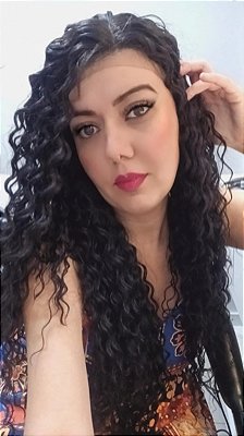 PERUCA BRUNA LACE FRONT FIXA CACHEADA CABELO ORGÂNICO 80CM