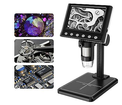 Microscópio Digital Portátil com Tela LCD de 4,3' ampliação de 40-1000x