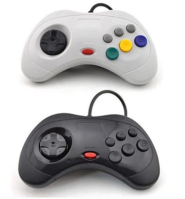 Controle Sega Saturn USB para PC - Street Fighter Controle 6 Botões