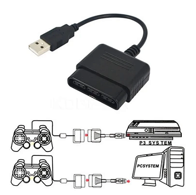 Adaptador de Controle PS2 para USB / PS3 – Jogue com Seu Controle Favorito no PC!