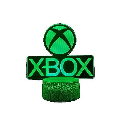 Luminária de Acrílico Modelo Xbox com 7 Modos de Cores