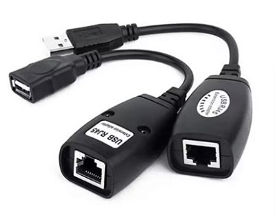 Cabo Extensor USB via Cabo RJ45 Cat5/Cat6 - Até 45 Metros