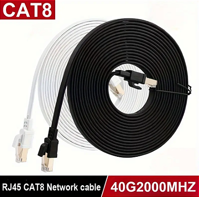 Cabo de Rede Gamer CAT8 RJ45 40Gbps 2000MHz Playstation Xbox Nintendo Switch PC