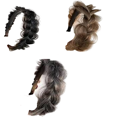Arquinho Tiara de Trança Sintética – Efeito Cabelo Natural