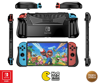 Case Protetora Dockable Grip Antiderrapante compativel com Nintendo Switch OLED