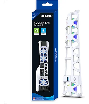 Cooler / Ventilador Externo PS5 Slim Dobe TP5-3538 com 3 Ventoinhas e USB 3.0 – Super Resfriamento