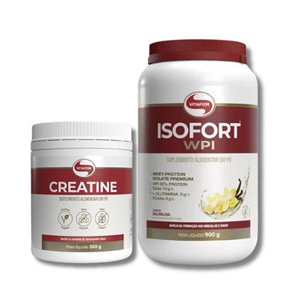 WHEY ISOLADO ISOFORT 900G + CREATINA MONOHIDRATA 300G - VITAFOR