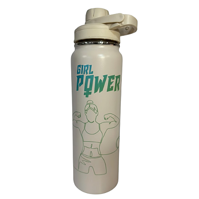 GARRAFA TÉRMICA POWER GIRL WHITE AÇO INOX 850 ML – NAÇÃO CAVEIRA