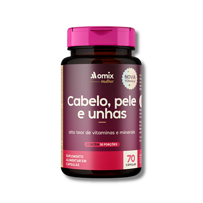 CABELO, PELE E UNHA FRASCO 70 CAPSULAS - OMIX HEALTH