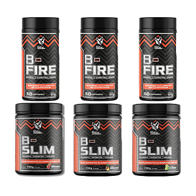 PARA TRÊS MESES : KIT FOGO NO CACHORRO TRIPLO (B- FIRE + B- SLIM)
