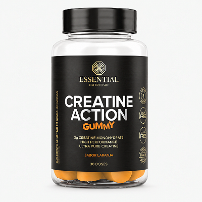 CREATINE ACTION GUMMY LARANJA 240G (60 UN) – ESSENTIAL NUTRITION