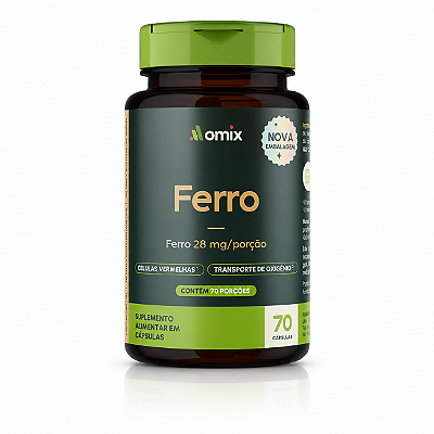 FERRO FRASCO 70 CAPSULAS - OMIX HEALTH