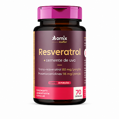 RESVERATROL+SEMENTE DE UVA - FRASCO 70 CAPS - OMIX
