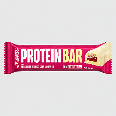 PROTEIN BAR CHOCOLATE BRANCO COM MORANGO 55G - BODYACTION