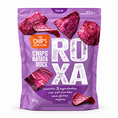 CHIPS DE BATATA DOCE ROXA 60G - THE CHIPS REVOLUTION