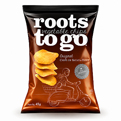 CHIPS DE BATATA-DOCE 45G - ROOTS TO GO