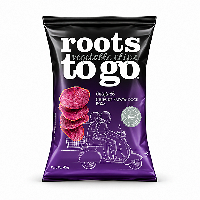 CHIPS DE BATATA-DOCE ROXA 45G - ROOTS TO GO