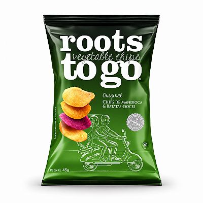 CHIPS DE MANDIOCA E BATATA-DOCE 45G - ROOTS TO GO