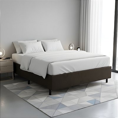 Base Cama Box Casal Padrão 138x188x37 Cor Marrom