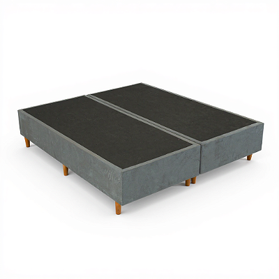 Base para Cama Box Casal Queen Bipartida 158x198x37 Cor Cinza