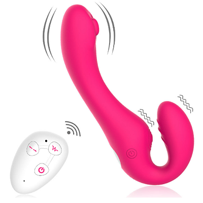 PINK - Vibrador de Casal Com Pulsação e Estimulador Clitoriano Cor : Pink | MVA8231