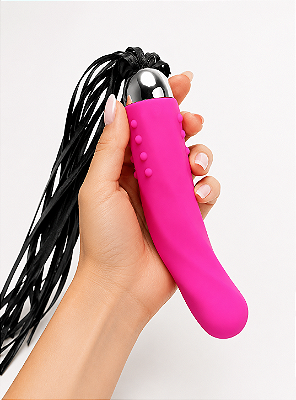 Vibrador com Chicote - Estimulador de Ponto G - Pink