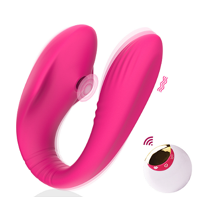 GABRIEL - Vibrador de Casal Com Estimulador Clitoriano Com Controle Remoto Cor : Pink | MVS1054