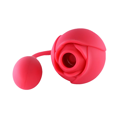 FLOR ROSA - Estimulador Clitoriano Duplo Em Formato De Rosa - Cápsula Estimuladora Do Ponto G por vibração | Cor : Vermelho