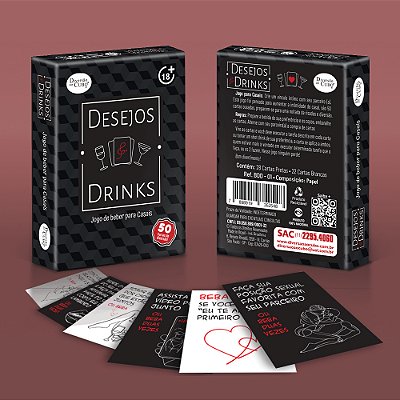 DESEJO E DRINKS | Jogo de Beber Para Casais - 50 Cartas