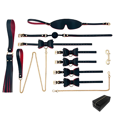 Kit Bondage Laços 8 em 1 - Cor: Preto | MLSM1911