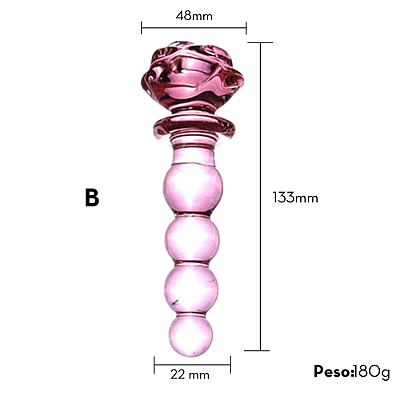 FLOWER| PLUG ANAL ESCALONADO VIDRO - MLPA1526
