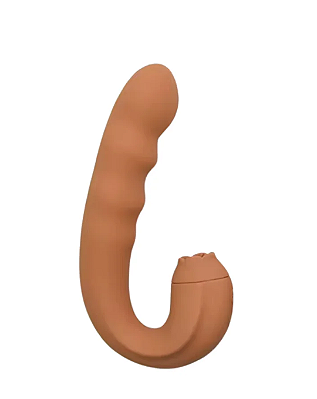 DOROTHI - Vibrador Duplo 360  - Um Estimulador Clitoriano por Língua mágica e um por Vibrador Ponto G Com Revelos Estimuladores - Possui Toque Suave e Aveludado.