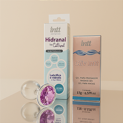 KIT ANAL BLACK - Lubrificante + Dessensibilizante + Plug Joia P