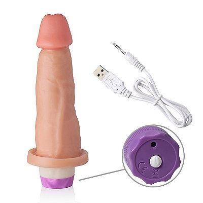 Vibrador Recarregável Bege 16 x 4cm